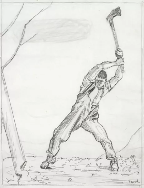 FERDINAND HODLER — Studie zu "Holzfäller". Um 1910. — Koller Auktionen