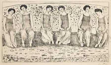 FERDINAND HODLER — Die Heilige Stunde mit sechs Figuren. 1911. — Koller Auktionen