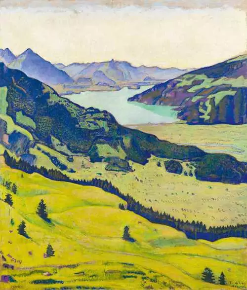 FERDINAND HODLER — Lake Thun, seen from Breitlauenen. 1906. — Koller Auktionen