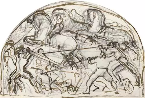 FERDINAND HODLER — Composition study for ‘The Battle of Morat’ II. 1917. — Koller Auktionen