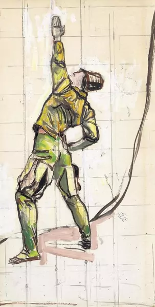 FERDINAND HODLER — Schwörender. Studie zur dritten vorderen Figur von rechts für "Einmütigkeit". Um 1912. — Koller Auktionen
