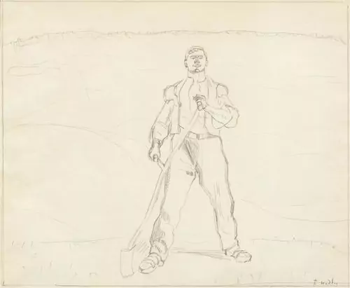HODLER, FERDINAND — Study for the Mower. — Koller Auktionen