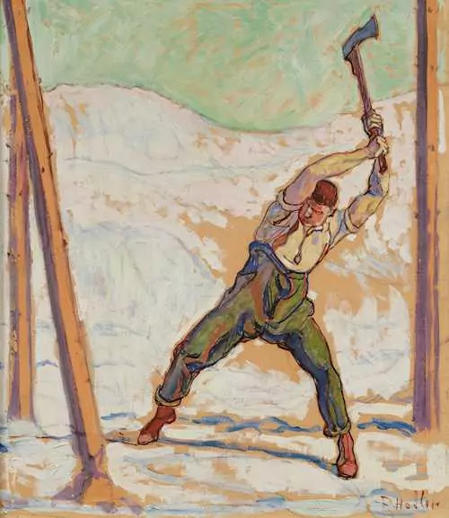 FERDINAND HODLER — Der Holzfäller. Circa 1910. — Koller Auktionen