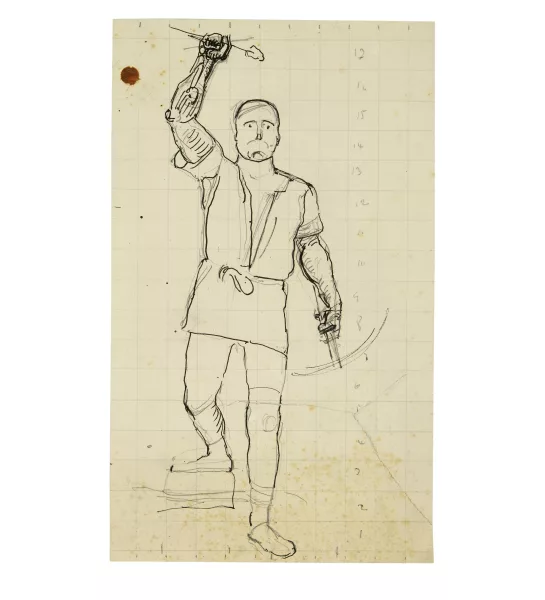 Ferdinand Hodler — Vorstudie zum Bild "Älpler mit Armbrust"