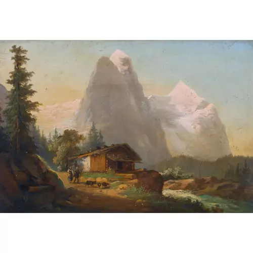 "Chalet mit Well- und Wetterhorn"