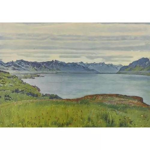 "Genfersee, Blick gegen das Wallis"