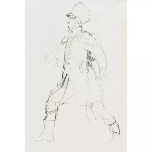 Figurenstudie zu "Aufbruch der Jenenser Studenten zum Freiheitskampf 1813"