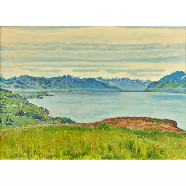 "Genfersee, Blick gegen das Wallis"
