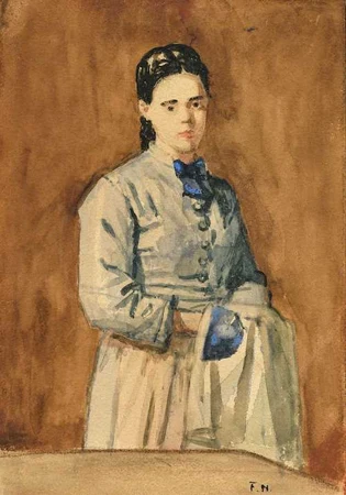 FERDINAND HODLER — Mädchen in blauem Kleid. Um 1878. — Koller Auktionen