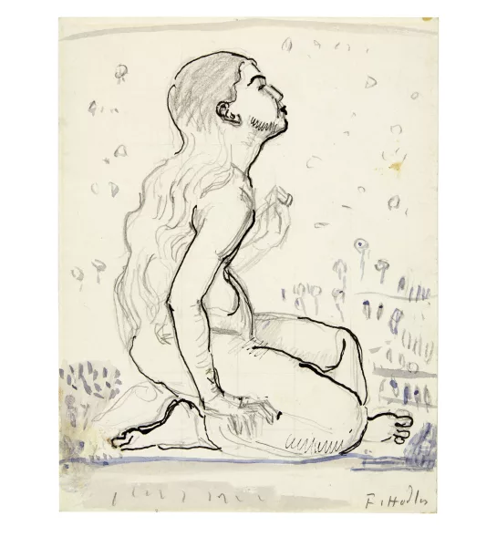 Ferdinand Hodler — Kniendes Mädchen zu "Der Frühling"