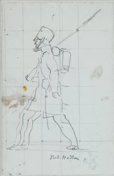 Ferdinand Hodler — Ferdinand Hodler (1853-1918), \\Soldat\\, mine de