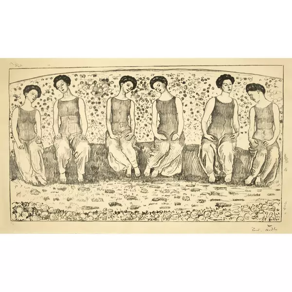 Ferdinand Hodler — Die Heilige Stunde mit sechs Figuren — Galerie Kornfeld