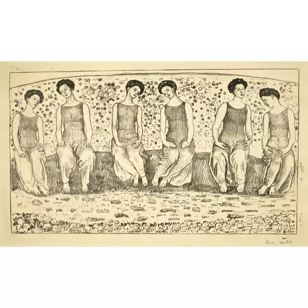 Ferdinand Hodler — Die Heilige Stunde mit sechs Figuren — Galerie Kornfeld