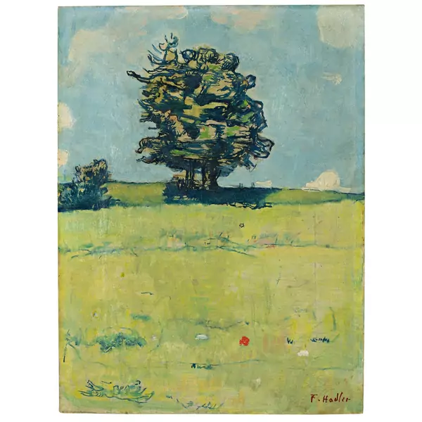 Ferdinand Hodler — Landschaft mit Baum — Galerie Kornfeld