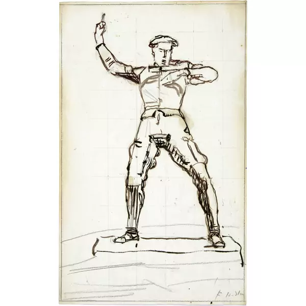 Ferdinand Hodler — Redner - Studie zu "Einmütigkeit" — Galerie Kornfeld