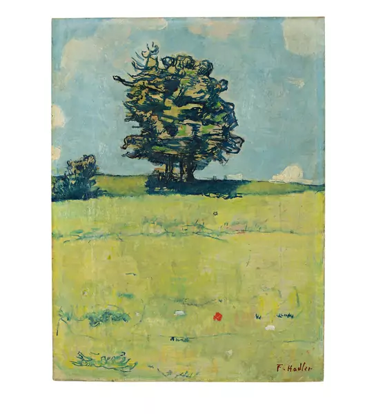 Ferdinand Hodler — Landschaft mit Baum — Galerie Kornfeld