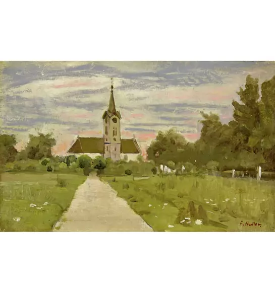 Ferdinand Hodler — Kirche von Langenthal — Galerie Kornfeld