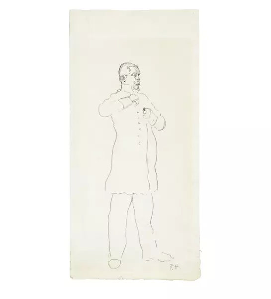 Ferdinand Hodler — Skizze zu einem "Bildnis von General Wille" — Galerie Kornfeld
