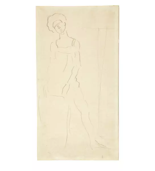 Ferdinand Hodler — Studie zur "Helvetiafigur" auf der Vorderseite der 50-Franken-Note — Galerie Kornfeld