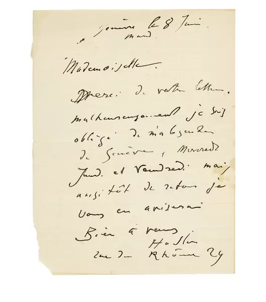 Ferdinand Hodler — 2 handschriftliche Briefe — Galerie Kornfeld