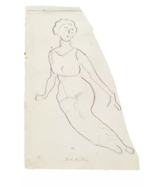 Ferdinand Hodler — Studie zu "Heilige Stunde" — Galerie Kornfeld