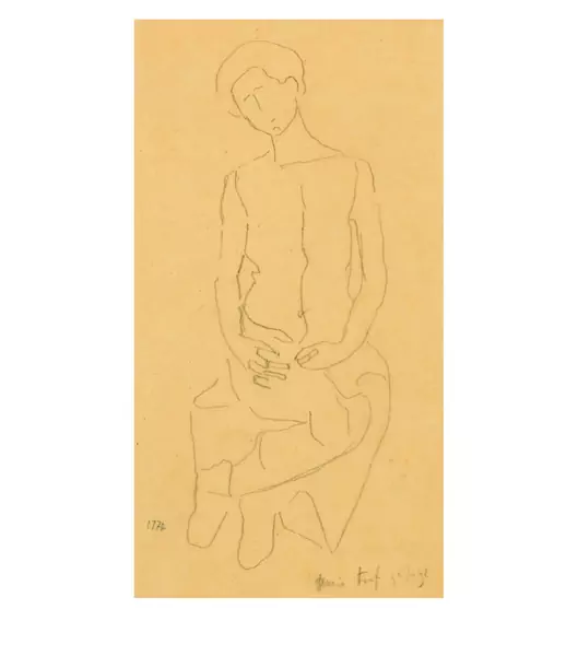 Ferdinand Hodler — Studie zu "Heilige Stunde" — Galerie Kornfeld