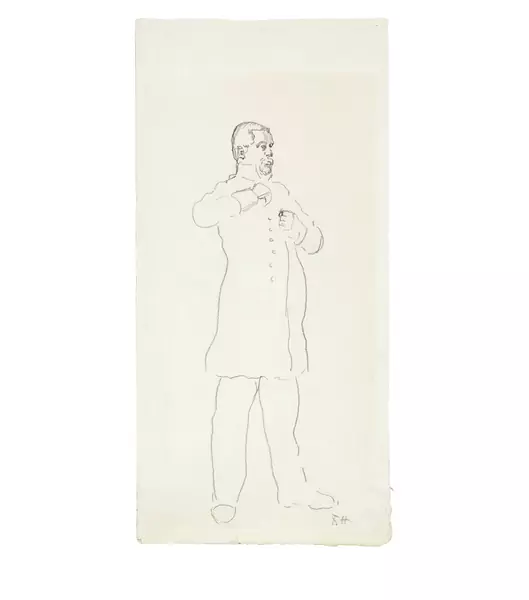 Ferdinand Hodler — Skizze zu einem "Bildnis von General Wille" — Galerie Kornfeld