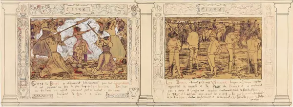 Ferdinand Hodler — A. Die Schlacht bei Fraubrunnen B. Die Schlacht bei Neuenegg — Galerie Kornfeld