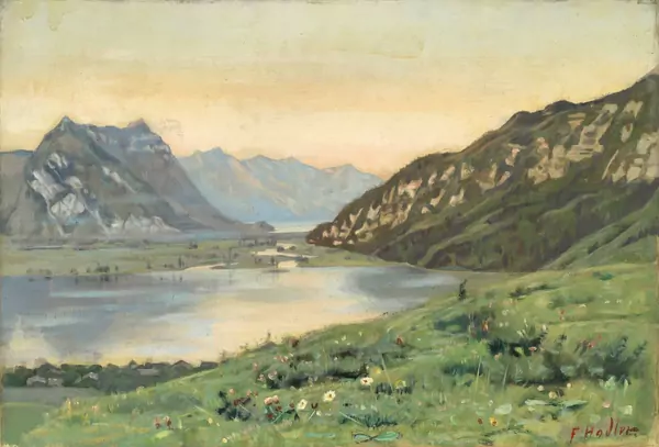 Ferdinand Hodler — Blick auf Thuner- und Brienzersee — Galerie Kornfeld
