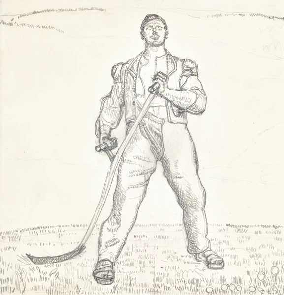 Ferdinand Hodler — Der ruhende Mäher (Studie)