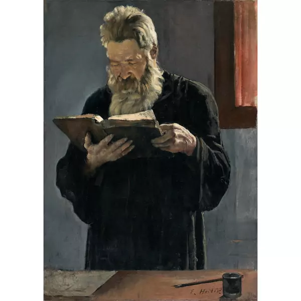 Ferdinand Hodler — LESENDER PFARRER- rectoREADING PRIEST - rectoBILDNIS EINER JUNGEN FRAU - versoPORTRAIT OF A YOUNG LADY - verso