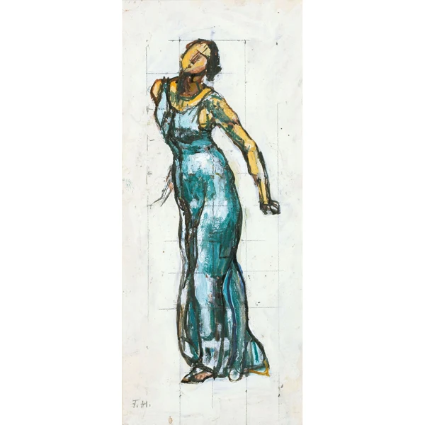 Ferdinand Hodler — WEIBLICHE FIGUR ZU 'BLICK IN DIE UNENDLICHKEIT' FEMALE FIGURE FOR 'GLANCE INTO INFINITY'