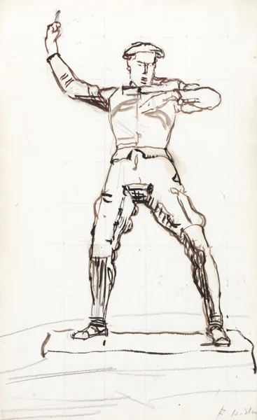 Ferdinand Hodler — DER REDNER (EINZELFIGURENSTUDIE ZU "EINMÜTIGKEIT")THE SPEAKER (SINGLE FIGURE STUDY FOR "UNANIMITY")