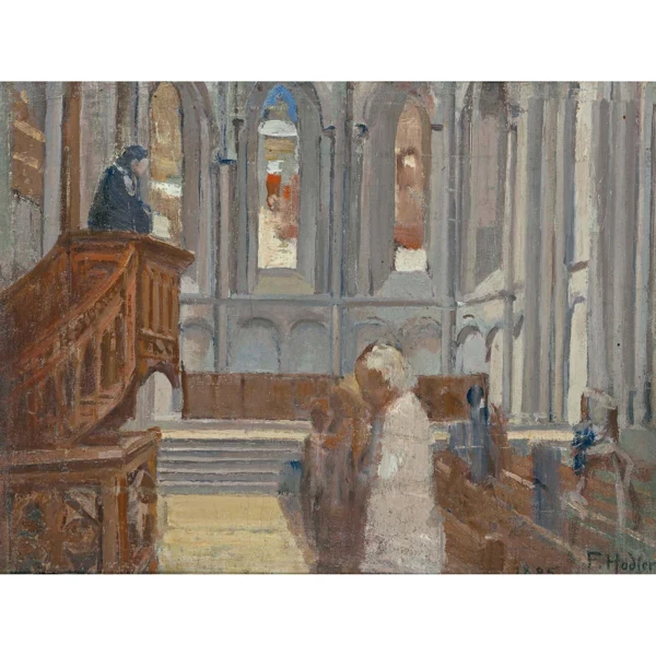 Ferdinand Hodler — INNENANSICHT DER KATHEDRALE ST. PIERRE (GENF) INTERIOR OF ST. PIERRE CATHEDRAL (GENEVA)