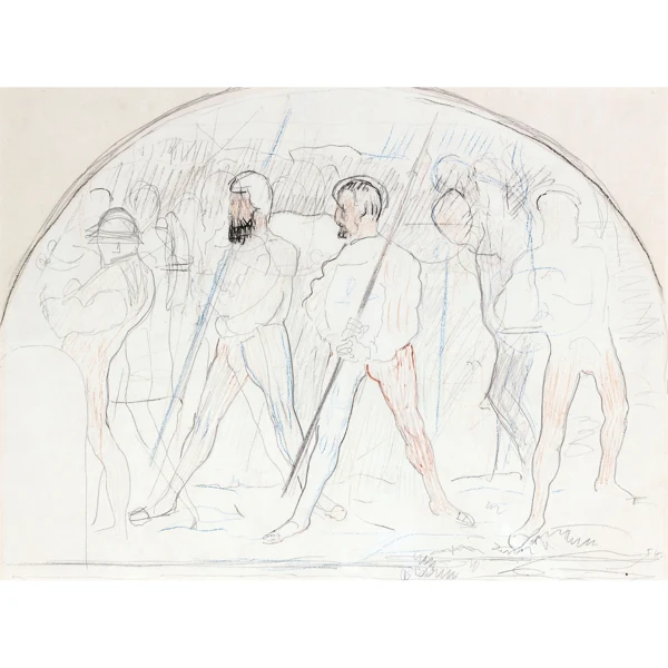 Ferdinand Hodler — STUDIE ZU 'RÜCKZUG VON MARIGNANO' STUDY FOR 'RETREAT FROM MARIGNANO'