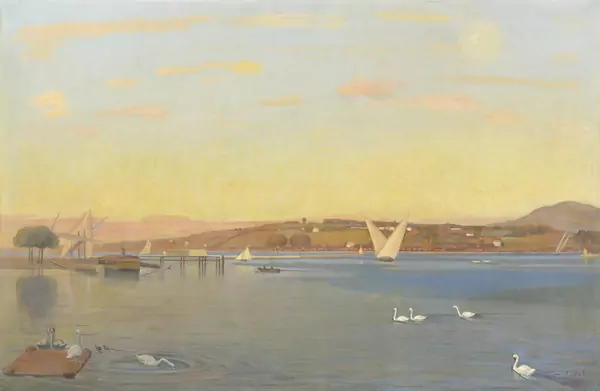 Ferdinand Hodler — Ein schöner Abend am Genfersee, 1877