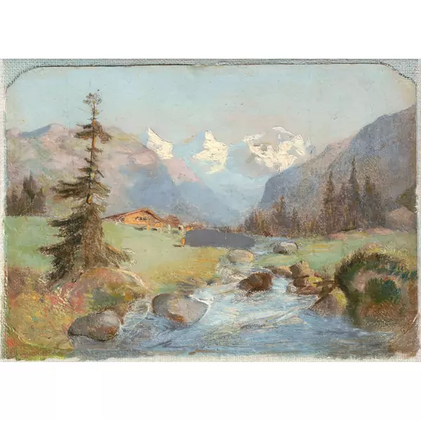 Ferdinand Hodler — LAUTERBRUNNENTAL MIT JUNGFRAU VALLEY OF LAUTERBRUNNEN WITH JUNGFRAU