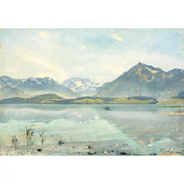 Ferdinand Hodler — THUNERSEE MIT BLÜEMLISALP UND NIESEN LAKE THUN WITH BLUEMLISALP AND NIESEN