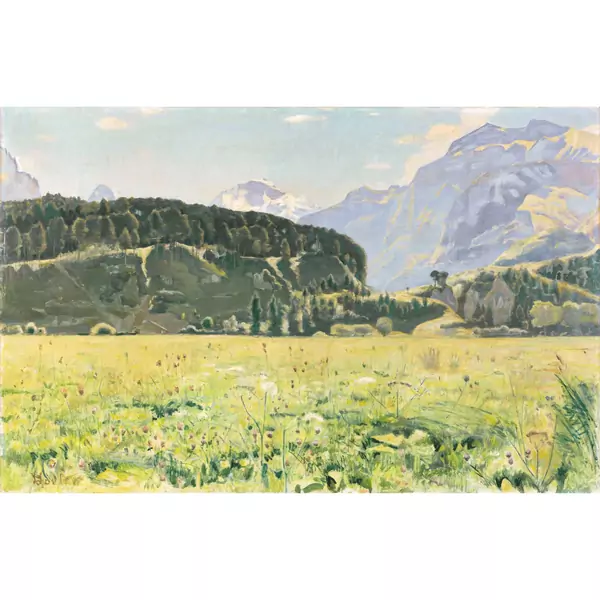 Ferdinand Hodler — SOMMERLANDSCHAFT BEI INTERLAKENSUMMER LANDSCAPE NEAR INTERLAKEN