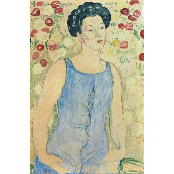 Ferdinand Hodler — HEILIGE STUNDE (STUDIE ZUR ZWEITEN FIGUR VON RECHTS DER SECHSFIGURIGEN FASSUNG)HOLY HOUR (STUDY FOR THE SECOND FIGUR FROM THE RIGHT OF THE VERSION WITH SIX FIGURES)