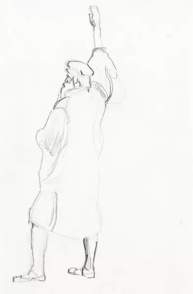 Ferdinand Hodler — STUDIE EINES SCHWÖRENDEN IM LINKSPROFIL ZU 'EINMÜTIGKEIT'STUDY OF A SWAERING SOLDIER IN LEFT PROFILE FOR 'UNANIMITY'
