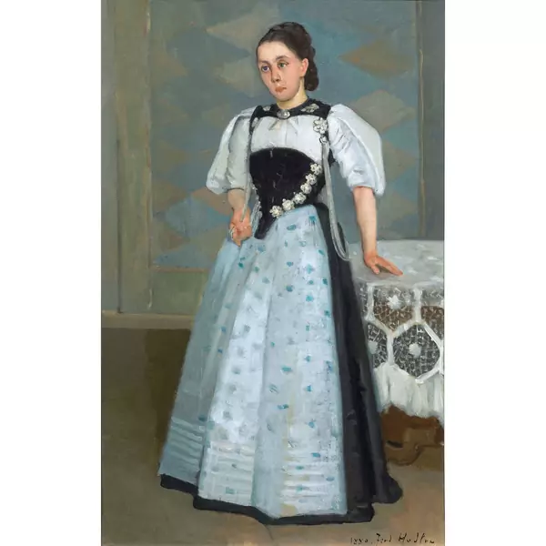 Ferdinand Hodler — BILDNIS FRAU DR. SURY, TOCHTER DES BÄRENWIRTS IN SUMISWALD, 1880 PORTRAIT OF MRS DR. SURY, DAUGHTER OF THE INNKEEPER OF THE "BÄREN" IN SUMISWALD, 1880