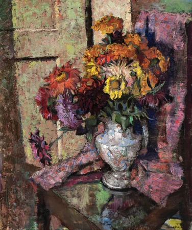 Bouquet de fleurs et couverture rose