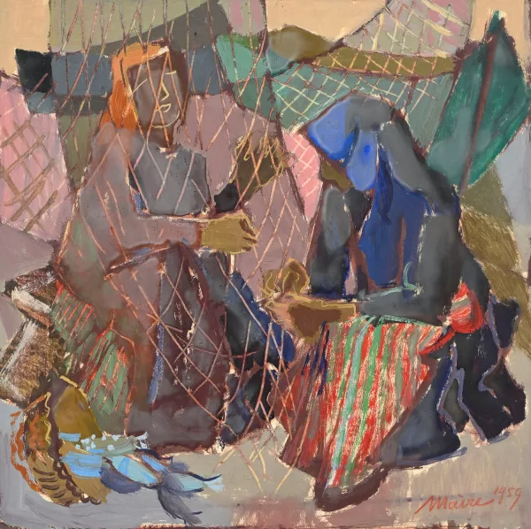 Ferdinand Maire — Femmes reprisant des filets de pêche