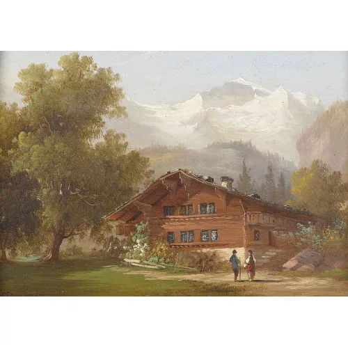 Ferdinand Sommer — Chalet mit Blick auf die Jungfrau.