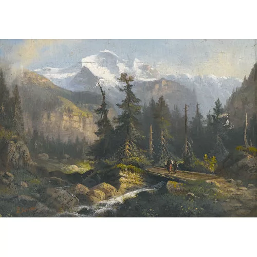 Ferdinand Sommer — Bergbach mit Jungfrau.
