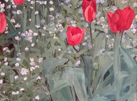 Vergissmeinnicht und Tulpen