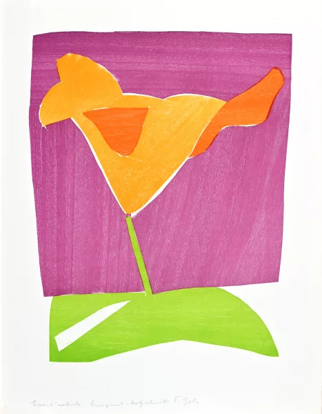 Ferdinand Gehr — 4 Blätter: Rosen in Landschaft, Taglilie (3).