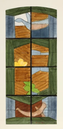 Mutter Erde, Fenster-Entwurf für Kloster Maria-Hilf, Altstätten.