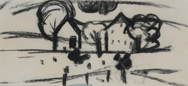 Ferdinand Gehr — Häuser in Landschaft